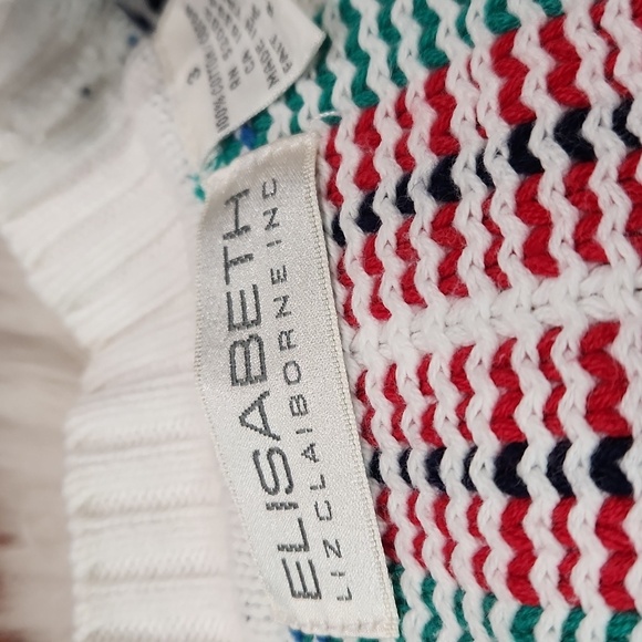 Y2K ELISABETH Liz Claiborne Cotton Knit Grandpa Cotton Knit Sweater - Picture 4 of 4